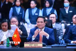 Thủ tướng Phạm Minh Chính tham dự và phát biểu tại Hội nghị Cấp cao ASEAN-Trung Quốc lần thứ 28. (Ảnh: Dương Giang/TTXVN)