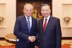 Tổng Bí thư, Chủ tịch nước Tô Lâm tiếp Thủ tướng Ba Lan Donald Tusk. (Ảnh: Thống Nhất/TTXVN)