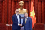 Tổng Bí thư, Chủ tịch nước Tô Lâm tiếp Đại sứ Cộng hòa Pháp tại Việt Nam Olivier Brochet đến chào từ biệt nhân dịp kết thúc nhiệm kỳ công tác tại Việt Nam. (Ảnh: Thống Nhất/TTXVN)