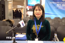 Bà Trương Thị Hồng, Chủ tịch Hội người Việt Nam tại Israel. (Ảnh: Thanh Bình/TTXVN)