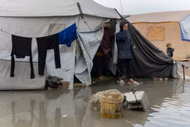 Gaza bị ngập sau đợt mưa lớn (Ảnh: Reuters)