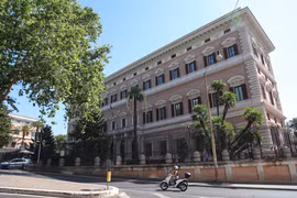 Đại sứ quán Mỹ ở Rome (Italy), nơi diễn ra vòng đàm phán trực tiếp mới giữa Liban và Israel. (Ảnh: THX/TTXVN phát)