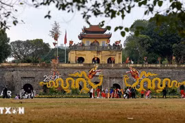 Quang cảnh phía trong Hoàng thành Thăng Long. (Ảnh minh họa: Thanh Tùng/TTXVN)