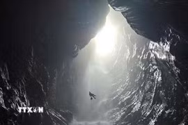 Hang Cha Nghéo trong Vườn quốc gia Phong Nha-Kẻ Bàng vừa được các chuyên gia phát hiện. (Ảnh: TTXVN phát)