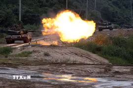 Binh sỹ Hàn Quốc và Mỹ tham gia một cuộc tập trận chung. (Ảnh: Yonhap/TTXVN)