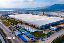 Khu kinh tế Vũng Áng hiện có nhiều nhà máy sản xuất công nghiệp quy mô lớn đã đi vào hoạt động. (Ảnh: Hữu Quyết/TTXVN)
