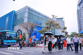 Nhà ga Cát Linh, điểm đầu tiên trên tuyến đường sắt đô thị 2A: Cát Linh-Hà Đông. (Ảnh: Hoàng Hiếu/TTXVN)