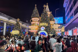 Trung tâm thương mại Harbour City được trang trí rực rỡ vào mỗi dịp lễ Giáng sinh. (Ảnh: Mạc Luyện/TTXVN)