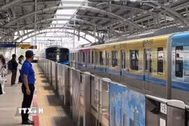Tuyến tàu metro Bến Thành-Suối Tiên. (Ảnh: Thanh Vũ/TTXVN)