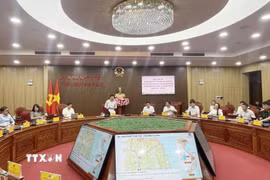 Phó Chủ tịch Ủy ban Kinh tế và Tài chính của Quốc hội Nguyễn Minh Sơn phát biểu tại buổi làm việc. (Ảnh: Phạm Cường/TTXVN)