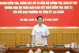 Đoàn kiểm tra, giám sát của Bộ Chính trị làm việc với Thường vụ Tỉnh ủy Lai Châu