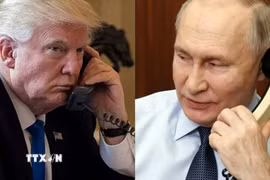 Tổng thống Nga và Mỹ điện đàm về xung đột Ukraine. (Ảnh: france24.com/TTXVN)