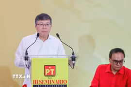 Đại sứ Nguyễn Văn Hải phát biểu tại hội nghị. (Ảnh: Đại sứ quán Việt Nam tại Mexico/TTXVN phát)