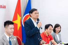 Lãnh sự Nguyễn Thành Trung – Tổng Lãnh sự quán Việt Nam tại Fukuoka phát biểu tại sự kiện. (Ảnh: Xuân Giao/TTXVN)