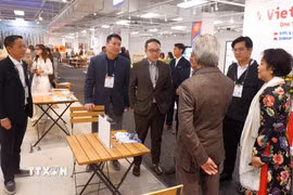 Việt Nam giới thiệu phong phú các mặt hàng truyền thống với các doanh nghiệp Mỹ. (Ảnh: Thanh Tuấn/TTXVN)