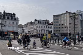 Trung tâm thủ đô Brussels. (Ảnh: Hương Giang/TTXVN)