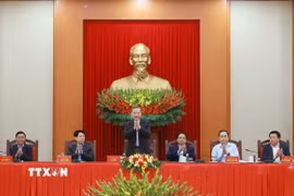 Tổng Bí thư Tô Lâm, Trưởng Tiểu ban Văn kiện Đại hội XIV của Đảng phát biểu. (Ảnh: Thống Nhất/TTXVN)