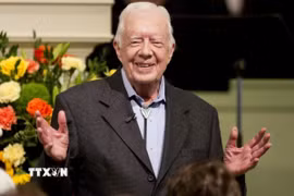 Ông Jimmy Carter là Tổng thống Mỹ đầu tiên sống đến tuổi 100. (Ảnh: AP/TTXVN)