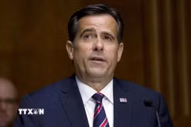 Ông John Ratcliffe trong một phiên điều trần tại Ủy ban tình báo Thượng viện Mỹ ở Washington, DC, Mỹ. (Ảnh: AP/TTXVN)