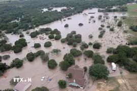 Lũ lụt tại Kerrville, Texas, Mỹ, ngày 4/7. (Ảnh: U.S. Coast Guard/TTXVN)
