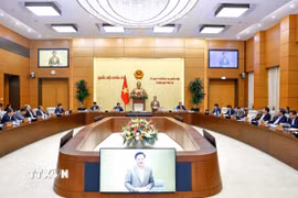 Phó Chủ tịch Quốc hội Nguyễn Khắc Định phát biểu. (Ảnh: Doãn Tấn/TTXVN)