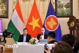 Đại sứ Bùi Lê Thái (phải) phát biểu tại sự kiện. (Ảnh: TTXVN phát)