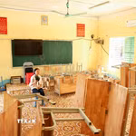 Các cơ sở giáo dục khắc phục hiệu quả do mưa lũ. (Ảnh: TTXVN)