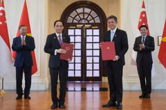 Chuyến thăm của Ủy viên Bộ Chính trị, Thường trực Ban Bí thư Trần Cẩm Tú tới Singapore . (Nguồn: AsiaOne)
