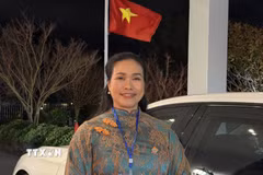 Chị Minh Hà Patmore, thành viên Tổ chức Giao lưu Văn hóa Việt Nam – Australia (VACEO). (Ảnh: Trung Trang/TTXVN)