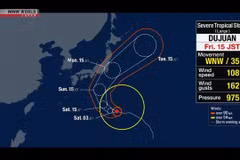 Cơn bão Dujuan. (Nguồn: NHK)