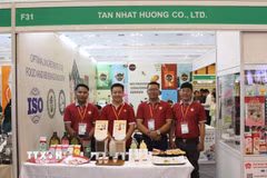 Một gian hàng của doanh nghiệp Việt Nam tham gia tại sự kiện. (Ảnh: Minh Hưng/TTXVN)