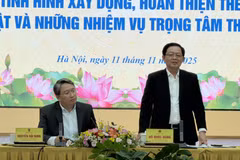 Phó Thủ tướng Chính phủ Hồ Quốc Dũng phát biểu tại buổi làm việc. (Ảnh: Đỗ Bình/TTXVN)