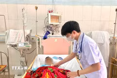 Hiện sức khỏe các bệnh nhi đã dần ổn định, tri giác cải thiện, các cơn co giật được kiểm soát. (Ảnh: TTXVN phát)