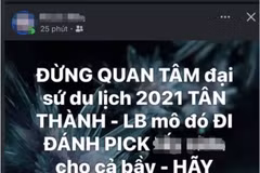 Đại sứ Du lịch tỉnh Quảng Trị năm 2021 cho rằng bài đăng trên mạng xã hội xúc phạm danh dự, nhân phẩm và uy tín cá nhân cô. (Ảnh chụp màn hình trên mạng xã hội)