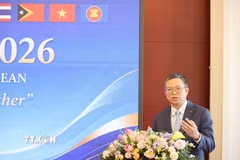 Đại sứ Việt Nam tại Trung Quốc Phạm Thanh Bình phát biểu tại hoạt động Ngày ASEAN. (Ảnh: Công Tuyên/TTXVN)
