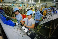 Sản xuất linh kiện điện, điện tử tại Công ty TNHH linh kiện tự động Minda Việt Nam (vốn đầu tư của Ấn Độ) tại Vĩnh Phúc. (Ảnh minh họa: Danh Lam/TTXVN)