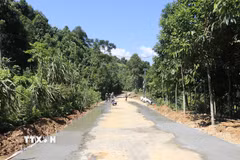 Những tuyến đường mới được hình thành giúp người dân xã Hưng Khánh (Lào Cai) đi lại thuận tiện. (Ảnh: Đinh Thùy/TTXVN)