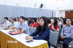 Tổng Bí thư, Chủ tịch nước Tô Lâm và các đại biểu dự hội nghị tại điểm cầu Trung tâm Nhà Quốc hội (Hà Nội). (Ảnh: Thống Nhất/TTXVN)
