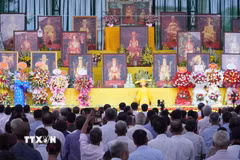 Đại lễ giỗ Đức Thánh tổ họ Trần Việt Nam tại Đền thờ tổ họ Trần Việt Nam (thôn Phương La, xã Tiên La, tỉnh Hưng Yên). (Ảnh: Nguyễn Công Hải/TTXVN)