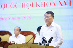 Thủ tướng Lê Minh Hưng phát biểu tại buổi tiếp xúc cử tri thành phố Hải Phòng trước Kỳ họp thứ hai Quốc hội khoá XVI. (Ảnh: Dương Giang/TTXVN)
