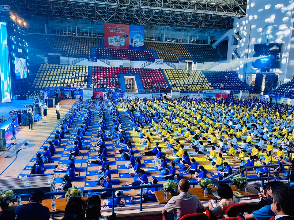 Màn trình diễn Festival Mẹ bầu và em bé 2026 diễn ra tại Cung Thể thao Quần Ngựa. (Ảnh: PV/Vietnam+)
