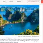 Bài viết của routard.com đánh giá vịnh Hạ Long của Việt Nam là “một trong những kỳ quan đẹp nhất thế giới” mà mỗi người nên đến chiêm ngưỡng ít nhất một lần trong đời. (Ảnh: TTXVN phát)