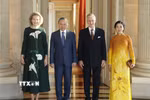 Tổng Bí thư, Chủ tịch nước Tô Lâm và Phu nhân Ngô Phương Ly hội kiến Nhà Vua Bỉ Philippe và Hoàng hậu Mathilde. (Ảnh: Thống Nhất/TTXVN)
