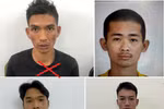 Các đối tượng Phạm Văn Trường (X), Vũ Hữu Cương, Đỗ Thành Đạt và Trần Ngọc Tân. (Nguồn: Công an thành phố Hải Phòng)