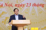Thủ tướng Phạm Minh Chính chủ trì Phiên họp lần thứ 14 của Ban Chỉ đạo Quốc gia về chống khai thác hải sản bất hợp pháp. (Ảnh: Dương Giang/TTXVN)