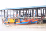 Tàu thuyền trú ẩn tránh bão. (Ảnh: Công Tường/TTXVN)