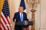 Tổng thống Mỹ Donald Trump trong một bài phát biểu tại Nhà Trắng. (Nguồn: THX/TTXVN)