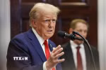Tổng thống Mỹ Donald Trump phát biểu tại Nhà Trắng. (Ảnh: Getty Images/TTXVN)