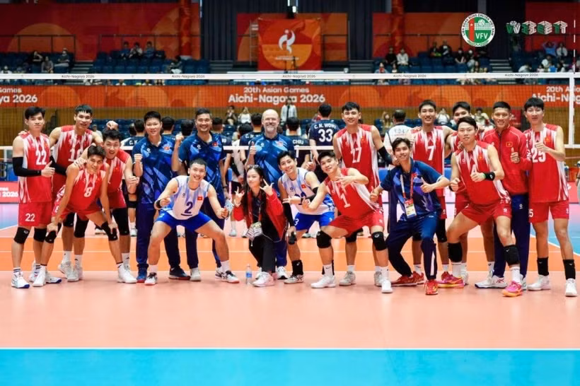 Đội tuyển Bóng chuyền nam Việt Nam tại ASIAD 2026. (Nguồn: Liên đoàn bóng chuyền Việt Nam)