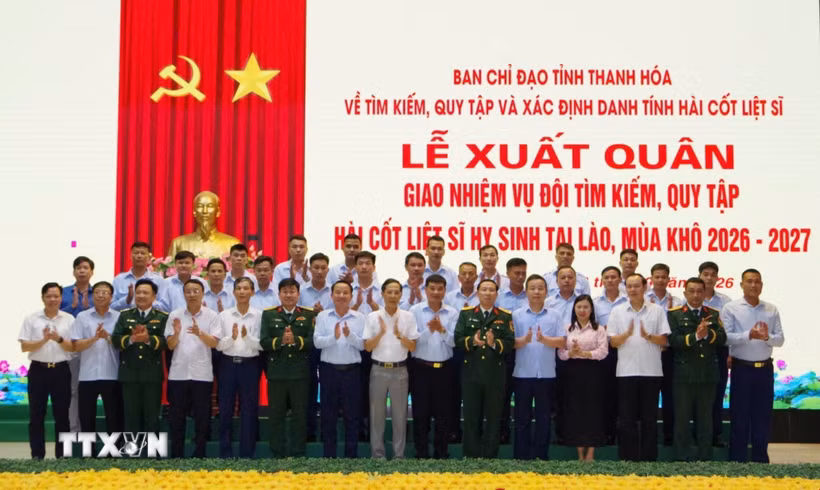 Mùa khô 2026-2027, Thanh Hóa phấn đấu tìm kiếm, quy tập 130 hài cốt liệt sỹ tại Lào và 10 hài cốt liệt sỹ trong nước. (Ảnh: TTXVN phát)